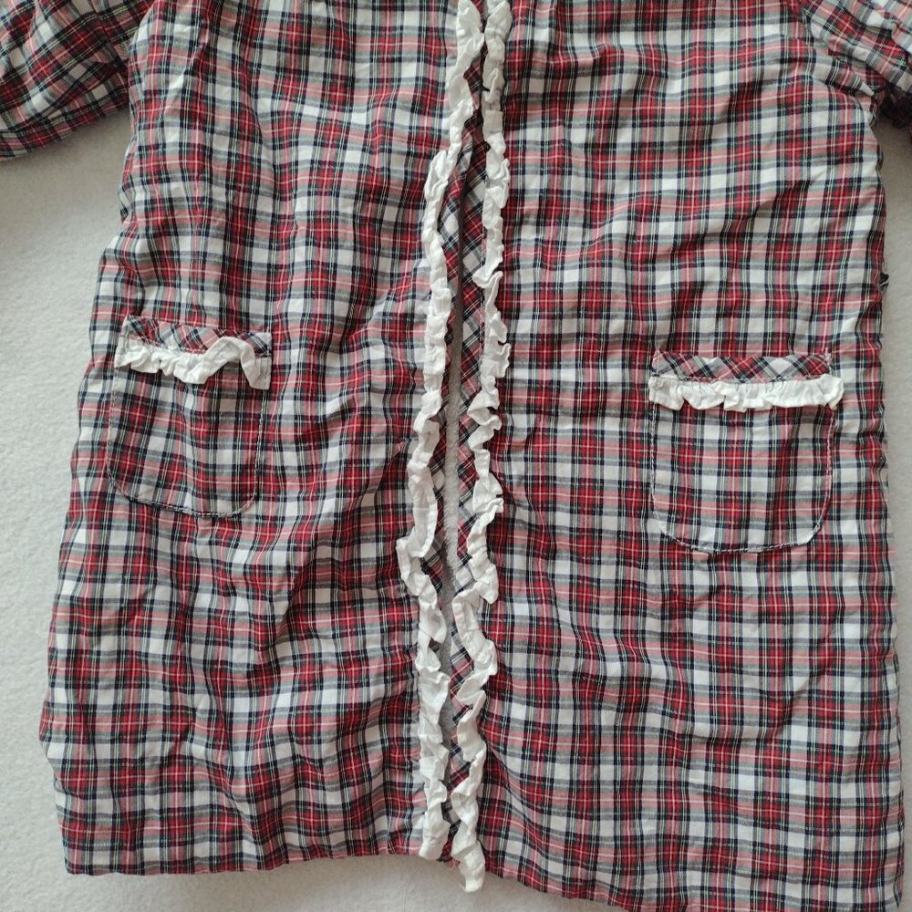 Ralph Lauren Baby Plaid Hooded Robe 9M Cotton Terry Lined Bathrobe - Picture 6 of 11
